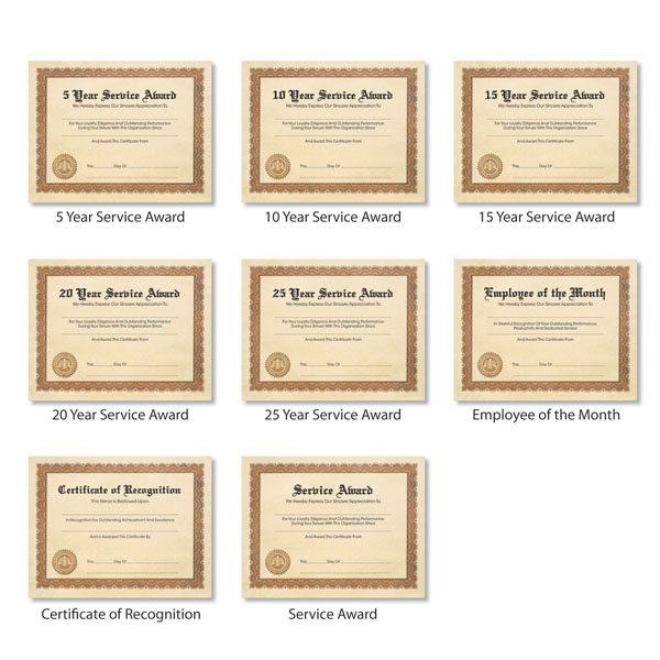 Picture of Personalized Parchment Award Certificates with Seal