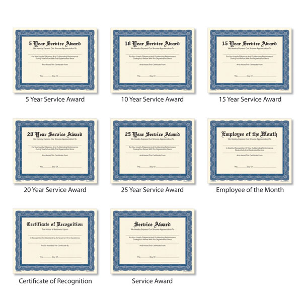 Picture of Personalized Navy and Cream Award Certificates