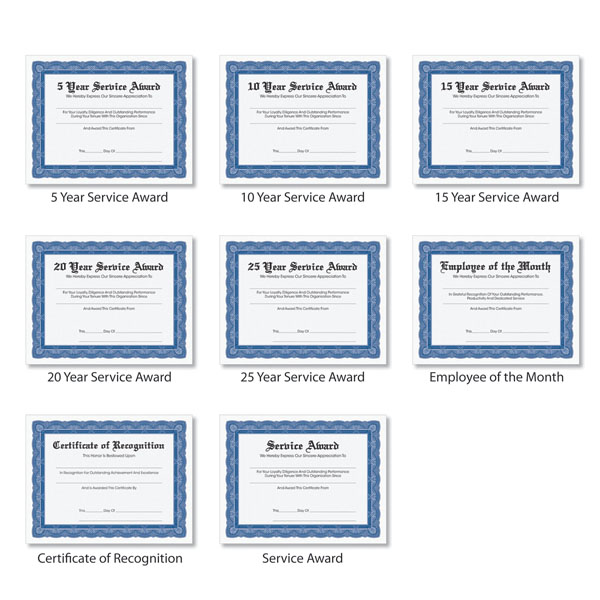 Picture of Personalized Navy and White Award Certificates