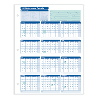 Attendance Calendar Paper Form