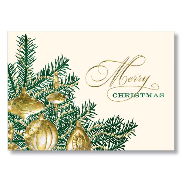 Embossed Merry Christmas Tree – Business Holiday Card | HRDirect.com